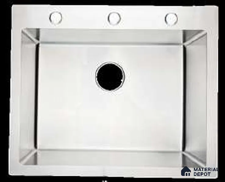 Avyra Sink SK 00002 Silver 609 x 457 mm Rectangular Stainless Steel Brush Matte Finish Kitchen Sink | Suitable For Kitchen, Vanity & Utility Areas