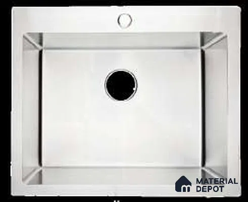 Avyra Sink SK 00003 Silver Edge 609 x 508 x 225 mm Rectangular Stainless Steel Brush Finish Kitchen Sink - 225 mm | Suitable For Bathroom, Vanity & Utility Areas