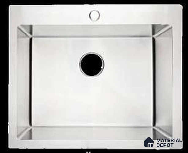 Avyra Sink SK 00003 Silver Edge 609 x 508 x 225 mm Rectangular Stainless Steel Brush Finish Kitchen Sink - 225 mm | Suitable For Bathroom, Vanity & Utility Areas