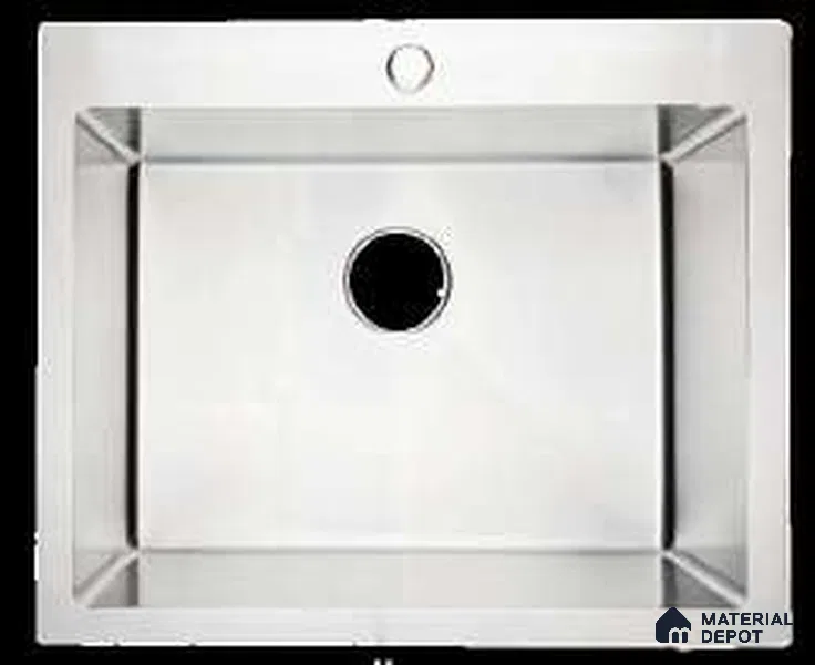 Avyra Sink SK 00003 Silver Edge 609 x 508 x 225 mm Rectangular Stainless Steel Brush Finish Kitchen Sink - 225 mm | Suitable For Bathroom, Vanity & Utility Areas