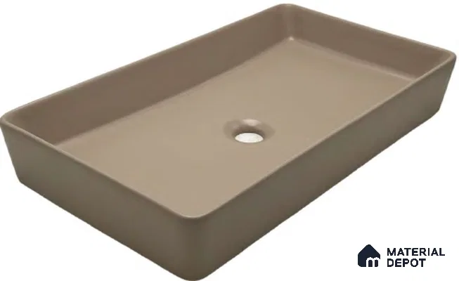 Avyra Sink BS 00080 Mocha Matte 610 x 340 x 110 mm Rectangular Ceramic Matte Finish Designer Basin - 110 mm | Suitable For Bathroom, Vanity & Utility Areas