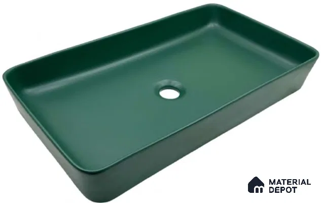 Avyra Sink BS 00079 Forest Matte 610 x 340 x 110 mm Rectangular Ceramic Matte Finish Designer Basin - 110 mm | Suitable For Bathroom, Vanity & Utility Areas
