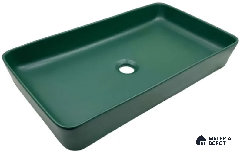 Avyra Sink BS 00079 Forest Matte 610 x 340 x 110 mm Rectangular Ceramic Matte Finish Designer Basin - 110 mm | Suitable For Bathroom, Vanity & Utility Areas