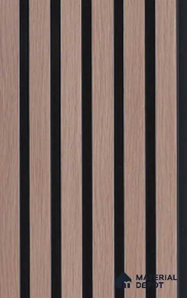 Beige Wooden Louver 6102 9 ft x 4.8 inch Charcoal Panel - 12 mm | Suitable for Feature Wall, TV Unit & Living Room | Width is Subjected to 5% Variation