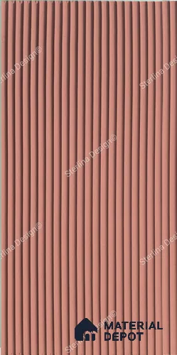 Red Plain Colour Louver 611 STER (611) 8 ft x 4 ft MDF Panel - 16.5 mm | Suitable for Feature Wall, TV Unit & Living Room | Width is Subjected to 5% Variation