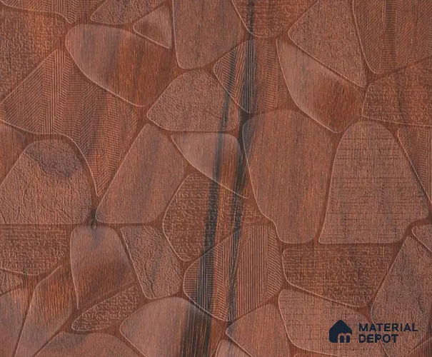 Patterned Look 616 RB04 Tongda Walnut 8 ft x 4 ft Antique Cambric Finish Decorative Laminate - 1 mm | Suitable for Bedroom, TV Unit, Wardrobe