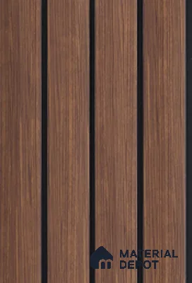 Brown Wooden Louver 6301 9 ft x 4.8 inch Charcoal Panel - 12 mm | Suitable for Feature Wall, TV Unit & Living Room | Width is Subjected to 5% Variation