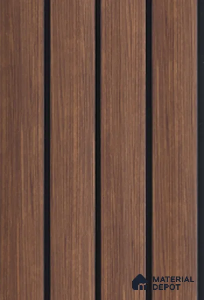 Brown Wooden Louver 6301 9 ft x 4.8 inch Charcoal Panel - 12 mm | Suitable for Feature Wall, TV Unit & Living Room | Width is Subjected to 5% Variation