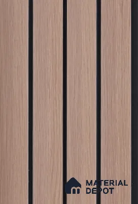 Beige Wooden Louver 6302 9 ft x 4.8 inch Charcoal Panel - 12 mm | Suitable for Feature Wall, TV Unit & Living Room | Width is Subjected to 5% Variation