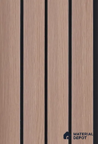 Beige Wooden Louver 6302 9 ft x 4.8 inch Charcoal Panel - 12 mm | Suitable for Feature Wall, TV Unit & Living Room | Width is Subjected to 5% Variation
