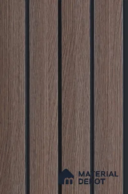 Brown Wooden Louver 6303 9 ft x 4.8 inch Charcoal Panel - 12 mm | Suitable for Feature Wall, TV Unit & Living Room | Width is Subjected to 5% Variation