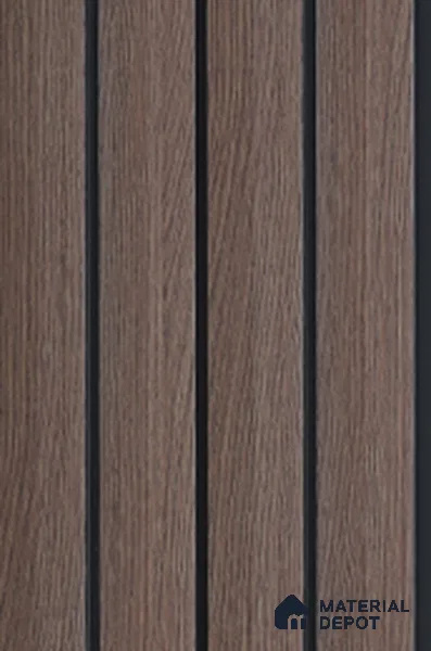 Brown Wooden Louver 6303 9 ft x 4.8 inch Charcoal Panel - 12 mm | Suitable for Feature Wall, TV Unit & Living Room | Width is Subjected to 5% Variation