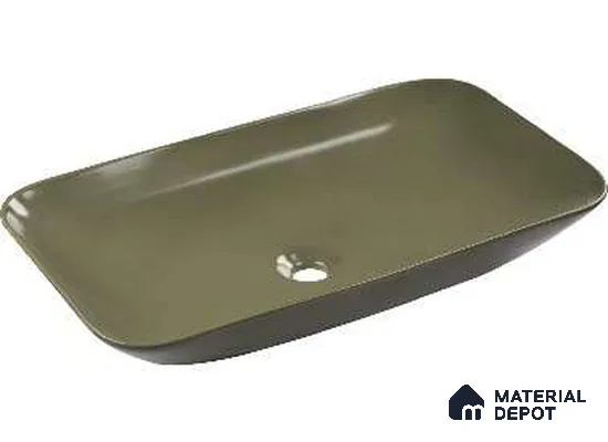 Veyora Basin BS 00034 Moss Slab 686 x 406 mm Rectangular Ceramic Glossy Finish Designer Basin | Suitable For Bathroom, Vanity & Utility Areas