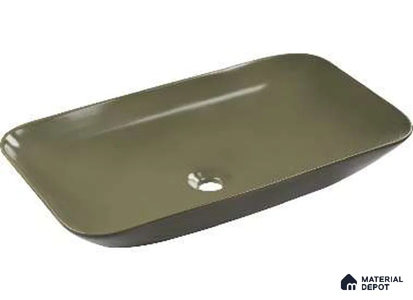 Veyora Basin BS 00034 Moss Slab 686 x 406 mm Rectangular Ceramic Glossy Finish Designer Basin | Suitable For Bathroom, Vanity & Utility Areas