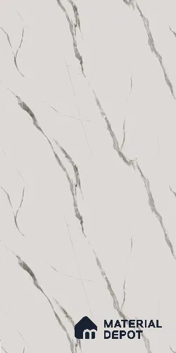 White Marble Look 692 STN White Carrara 8 ft x 4 ft Stonem Finish Decorative Laminate - 1 mm | Suitable for TV Unit, Wardrobe, Kitchen Cabinets