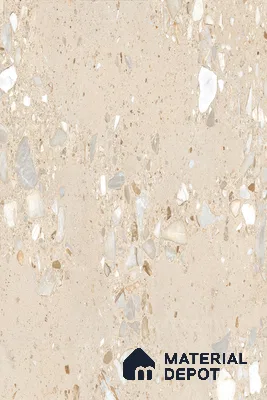 Terrazzo Wall & Floor Tile TL 13434 Terrazzo Avorio 6 ft x 4 ft Matte Finish Vitrified Tile - 9 mm | 3 Random Design | Suitable For Living Room, Bedroom, Dining Area