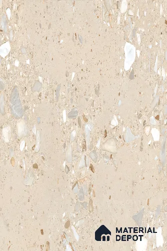 Terrazzo Wall & Floor Tile TL 13434 Terrazzo Avorio 6 ft x 4 ft Matte Finish Vitrified Tile - 9 mm | 3 Random Design | Suitable For Living Room, Bedroom, Dining Area