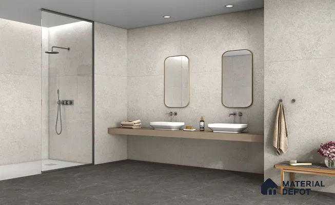 Marble Wall & Floor Tile TL 13437 Elton Crema Axis 6 ft x 4 ft Matte Finish Vitrified Tile - 9 mm | 5 Random Design | Suitable For Living Room, Bedroom, Dining Area