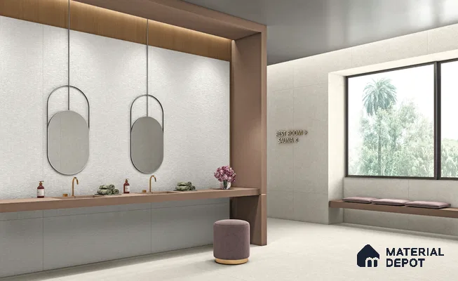 Marble Wall & Floor Tile TL 13438 Stoneshell Dove Lettice 6 ft x 4 ft Matte Finish Vitrified Tile - 9 mm | 2 Random Design | Suitable For Living Room, Bedroom, Dining Area