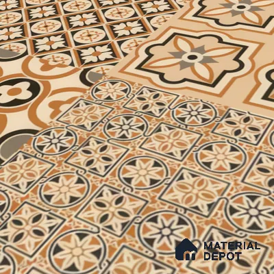Moroccan Wall & Floor Tile TL 00233 Brown 1 ft x 1 ft Matte Finish Ceramic Tile - 9 mm | Suitable For Kitchen, Bathroom, Dining Area | Please Expect a Slight Variation of Pattern