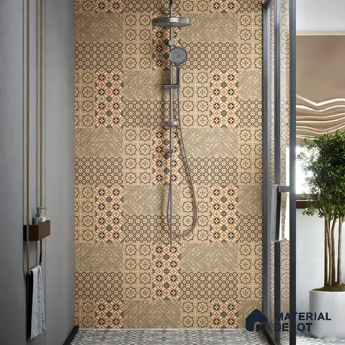 Moroccan Wall & Floor Tile TL 00233 Brown 1 ft x 1 ft Matte Finish Ceramic Tile - 9 mm | Suitable For Kitchen, Bathroom, Dining Area | Please Expect a Slight Variation of Pattern