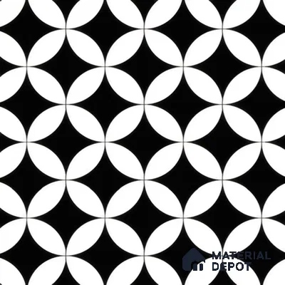 Moroccan Wall & Floor Tile TL 00235 Monochrome Star 1 ft x 1 ft Matte Finish Ceramic Tile - 9 mm | Suitable For Kitchen, Bathroom, Dining Area | Please Expect a Slight Variation of Pattern