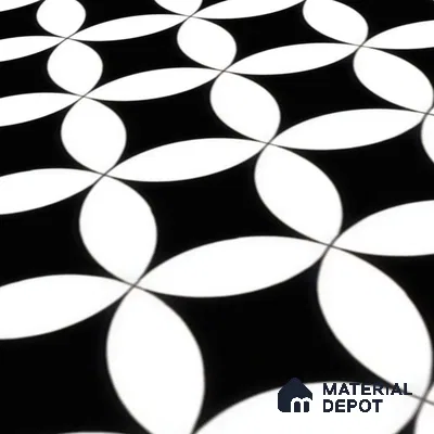 Moroccan Wall & Floor Tile TL 00235 Monochrome Star 1 ft x 1 ft Matte Finish Ceramic Tile - 9 mm | Suitable For Kitchen, Bathroom, Dining Area | Please Expect a Slight Variation of Pattern