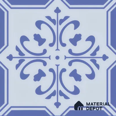 Moroccan Wall & Floor Tile TL 00236 Blue 1 ft x 1 ft Matte Finish Ceramic Tile - 9 mm | Suitable For Kitchen, Bathroom, Dining Area | Please Expect a Slight Variation of Pattern