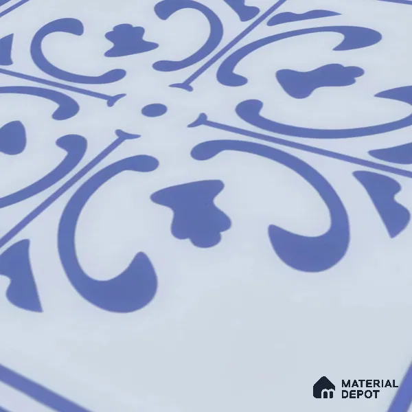 Moroccan Wall & Floor Tile TL 00236 Blue 1 ft x 1 ft Matte Finish Ceramic Tile - 9 mm | Suitable For Kitchen, Bathroom, Dining Area | Please Expect a Slight Variation of Pattern