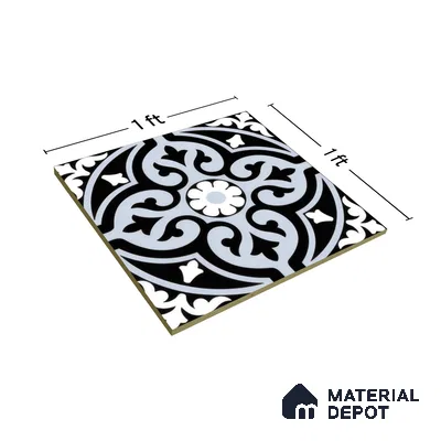 Moroccan Wall & Floor Tile TL 00237 Pale Blue 1 ft x 1 ft Matte Finish Ceramic Tile - 9 mm | Suitable For Kitchen, Bathroom, Dining Area | Please Expect a Slight Variation of Pattern