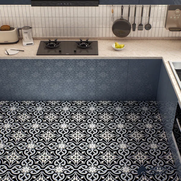 Moroccan Wall & Floor Tile TL 00237 Pale Blue 1 ft x 1 ft Matte Finish Ceramic Tile - 9 mm | Suitable For Kitchen, Bathroom, Dining Area | Please Expect a Slight Variation of Pattern