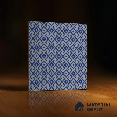 Moroccan Wall & Floor Tile TL 00239 Blue 1 ft x 1 ft Matte Finish Ceramic Tile - 9 mm | Suitable For Kitchen, Bathroom, Dining Area | Please Expect a Slight Variation of Pattern