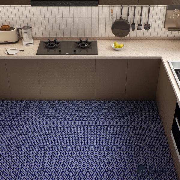 Moroccan Wall & Floor Tile TL 00239 Blue 1 ft x 1 ft Matte Finish Ceramic Tile - 9 mm | Suitable For Kitchen, Bathroom, Dining Area | Please Expect a Slight Variation of Pattern