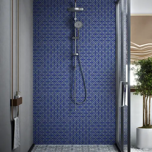 Moroccan Wall & Floor Tile TL 00239 Blue 1 ft x 1 ft Matte Finish Ceramic Tile - 9 mm | Suitable For Kitchen, Bathroom, Dining Area | Please Expect a Slight Variation of Pattern