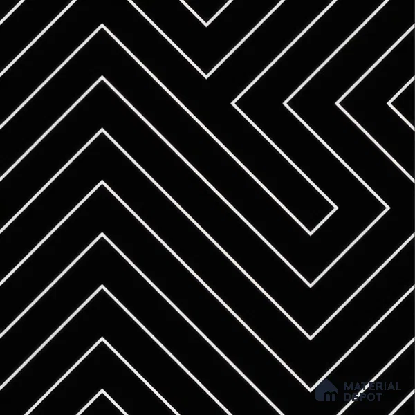 Moroccan Wall & Floor Tile TL 00240 B Black 1 ft x 1 ft Matte Finish Ceramic Tile - 9 mm | Suitable For Kitchen, Bathroom, Dining Area | Please Expect a Slight Variation of Pattern
