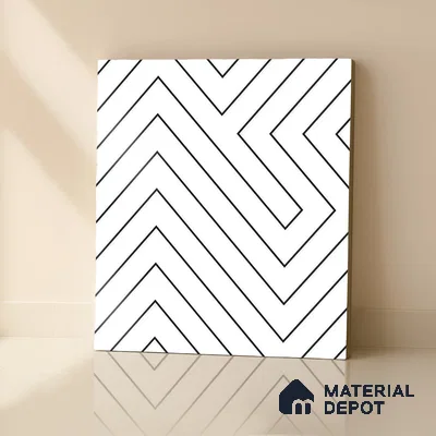 Moroccan Wall & Floor Tile TL 00240 A White 1 ft x 1 ft Matte Finish Ceramic Tile - 9 mm | Suitable For Kitchen, Bathroom, Dining Area | Please Expect a Slight Variation of Pattern