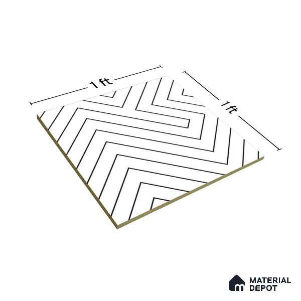 Moroccan Wall & Floor Tile TL 00240 A White 1 ft x 1 ft Matte Finish Ceramic Tile - 9 mm | Suitable For Kitchen, Bathroom, Dining Area | Please Expect a Slight Variation of Pattern