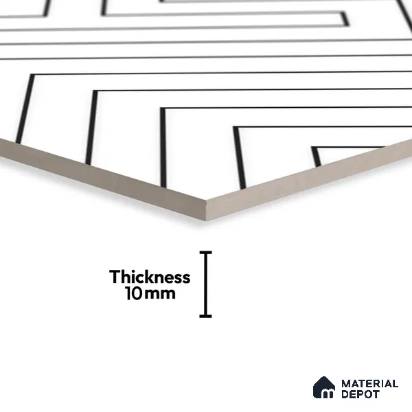 Moroccan Wall & Floor Tile TL 00240 A White 1 ft x 1 ft Matte Finish Ceramic Tile - 9 mm | Suitable For Kitchen, Bathroom, Dining Area | Please Expect a Slight Variation of Pattern