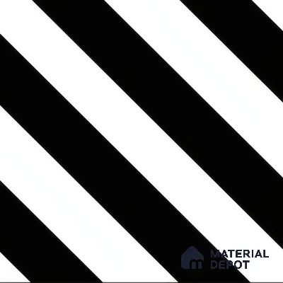 Moroccan Wall & Floor Tile TL 00241 Monochrome Lines 1 ft x 1 ft Matte Finish Ceramic Tile - 9 mm | Suitable For Kitchen, Bathroom, Dining Area | Please Expect a Slight Variation of Pattern