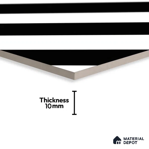 Moroccan Wall & Floor Tile TL 00241 Monochrome Lines 1 ft x 1 ft Matte Finish Ceramic Tile - 9 mm | Suitable For Kitchen, Bathroom, Dining Area | Please Expect a Slight Variation of Pattern