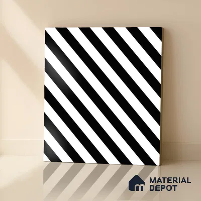 Moroccan Wall & Floor Tile TL 00244 Monochrome Thin 1 ft x 1 ft Matte Finish Ceramic Tile - 9 mm | Suitable For Kitchen, Bathroom, Dining Area | Please Expect a Slight Variation of Pattern
