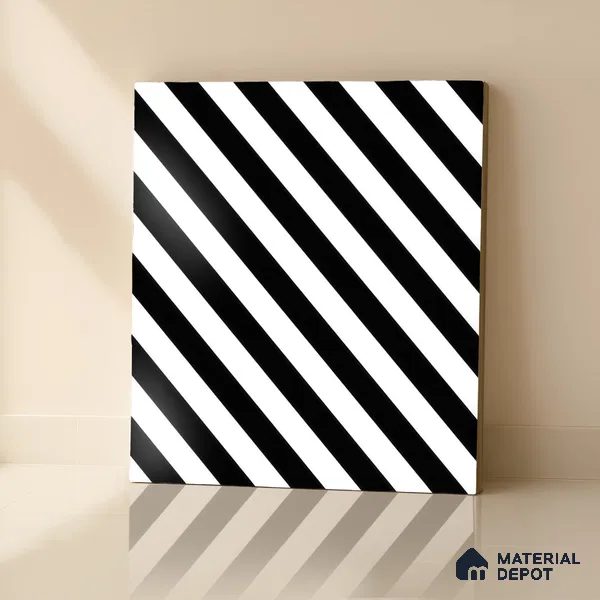 Moroccan Wall & Floor Tile TL 00244 Monochrome Thin 1 ft x 1 ft Matte Finish Ceramic Tile - 9 mm | Suitable For Kitchen, Bathroom, Dining Area | Please Expect a Slight Variation of Pattern