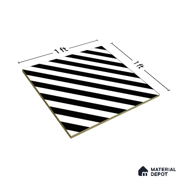 Moroccan Wall & Floor Tile TL 00244 Monochrome Thin 1 ft x 1 ft Matte Finish Ceramic Tile - 9 mm | Suitable For Kitchen, Bathroom, Dining Area | Please Expect a Slight Variation of Pattern