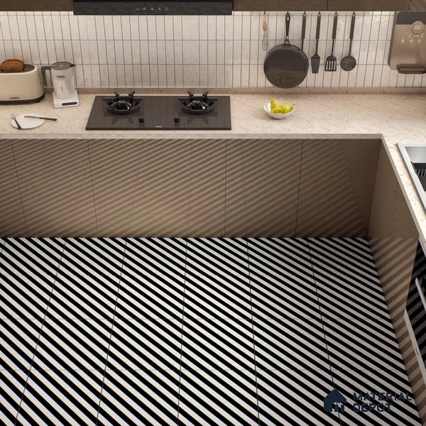 Moroccan Wall & Floor Tile TL 00244 Monochrome Thin 1 ft x 1 ft Matte Finish Ceramic Tile - 9 mm | Suitable For Kitchen, Bathroom, Dining Area | Please Expect a Slight Variation of Pattern