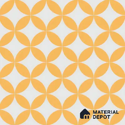 Moroccan Wall & Floor Tile TL 00245 Lemon Yellow 1 ft x 1 ft Matte Finish Ceramic Tile - 9 mm | Suitable For Kitchen, Bathroom, Dining Area | Please Expect a Slight Variation of Pattern