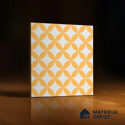 Moroccan Wall & Floor Tile TL 00245 Lemon Yellow 1 ft x 1 ft Matte Finish Ceramic Tile - 9 mm | Suitable For Kitchen, Bathroom, Dining Area | Please Expect a Slight Variation of Pattern