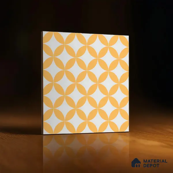 Moroccan Wall & Floor Tile TL 00245 Lemon Yellow 1 ft x 1 ft Matte Finish Ceramic Tile - 9 mm | Suitable For Kitchen, Bathroom, Dining Area | Please Expect a Slight Variation of Pattern