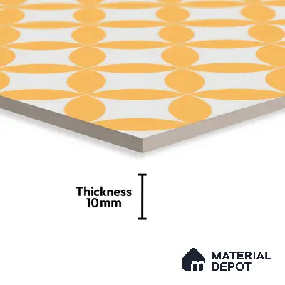 Moroccan Wall & Floor Tile TL 00245 Lemon Yellow 1 ft x 1 ft Matte Finish Ceramic Tile - 9 mm | Suitable For Kitchen, Bathroom, Dining Area | Please Expect a Slight Variation of Pattern
