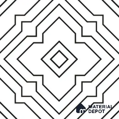 Moroccan Wall & Floor Athangudi Tile TL 00246 White 1 ft x 1 ft Matte Finish Ceramic Tile - 9 mm | Suitable For Kitchen, Bathroom, Dining Area | Please Expect a Slight Variation of Pattern