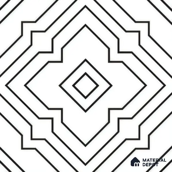 Moroccan Wall & Floor Athangudi Tile TL 00246 White 1 ft x 1 ft Matte Finish Ceramic Tile - 9 mm | Suitable For Kitchen, Bathroom, Dining Area | Please Expect a Slight Variation of Pattern